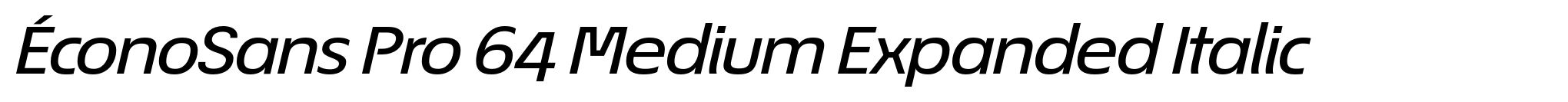 ÉconoSans Pro 64 Medium Expanded Italic image